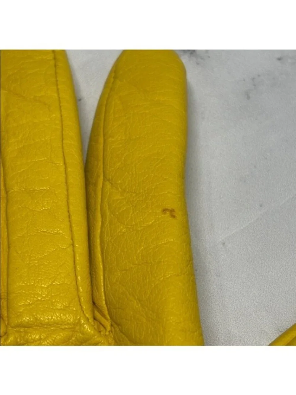 Fratelli Orsini Everyday Womens Yellow 100% Cashmere Lined Leather Gloves Size 7